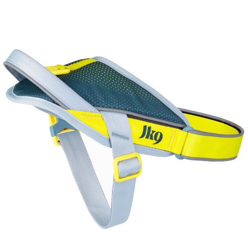 Julius-K9 Street Harness Sky Gray & Neon Lime - uprząż dla psa, szelki miejskie, neonowo-szare