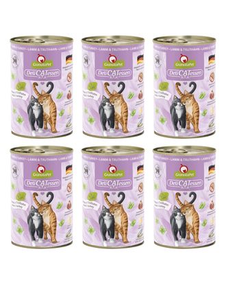 GranataPet DeliCatessen Lamb &amp; Turkey - bezzbożowa mokra karma dla kota, jagnięcina i indyk - 6x 400g