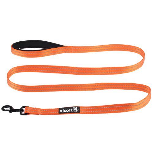 Alcott Adventure Leash 180cm Orange - odblaskowa smycz taśmowa dla psa, pomarańczowa