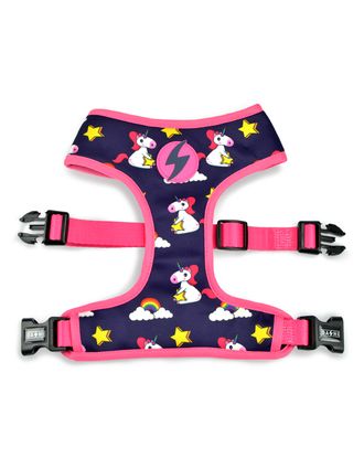 Dashi Unicorn Neo Mesh Harness - bezuciskowe, dwustronne szelki dla psa, z neoprenu, wzór jednorożce