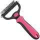 Biglo Large Undercoat Rake Pink - Double-Sided Hook Trimmer for Dogs & Cats, Pink