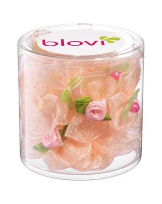 Blovi Bows Romantic 25szt. - tiulowe kokardki dla psa, w kropeczki, z elementami ozdobnymi, na gumce