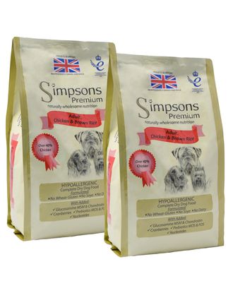 Simpsons Premium Adult Chicken &amp; Brown Rice - karma dla dorosłych psów, kurczak i brązowy ryż - 2x 12kg