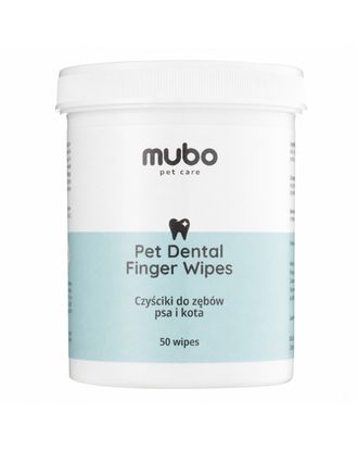 Mubo Pet Dental Finger Wipes 50szt. - jednorazowe czyściki do zębów psa i kota, nakładki na palec