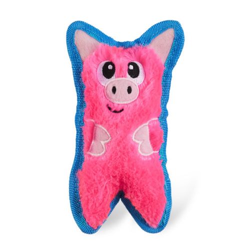 Outward Hound Durablez Pig 16cm - piszcząca zabawka dla psa, bez wypełnienia, różowa świnka