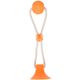 Flamingo Zuki Orange - zabawka z przyssawką dla psa, sznurowy szarpak