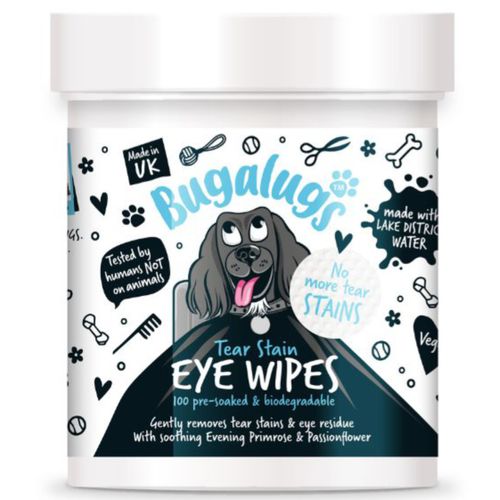 Bugalugs Tear Stain Eye Wipes 100szt. - biodegradowalne waciki do czyszczenia okolic oczu psa
