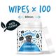 Bugalugs Wrinkle Cleansing Wipes 100pcs - Biodegradable Wrinkle Fold Cleaning Pads for Dogs & Cats