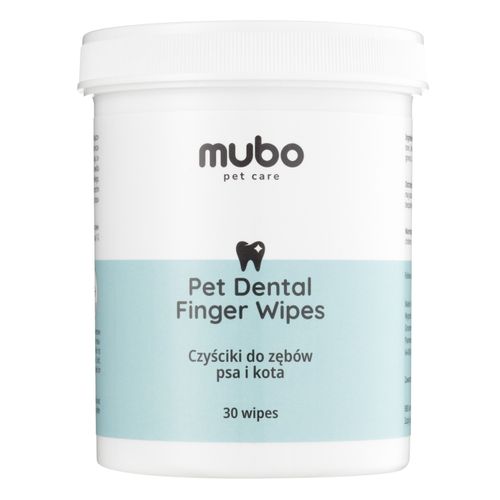 Mubo Pet Dental Finger Wipes 30szt. - jednorazowe czyściki do zębów psa i kota, nakładane na palec
