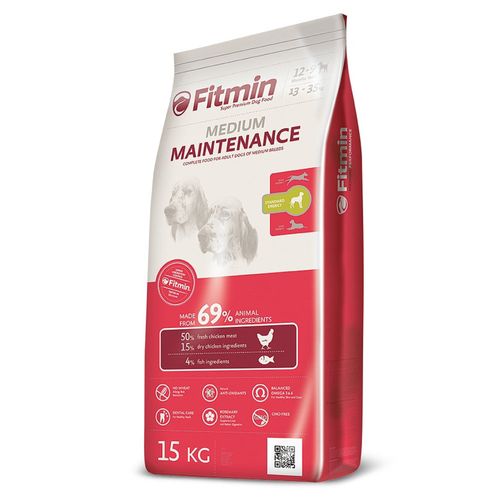 Fitmin Medium Maintenance 15kg -  pełnowartościowa karma dla dorosłych psów średnich ras, z kurczakiem