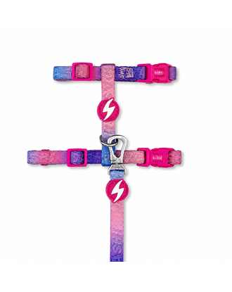 Dashi Lumix Haze Cat Harness + Leash - szelki i smycz dla kota, zestaw, różowo-fioletowe