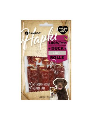 Flamingo Hapki Duck Rolls 85g - przysmaki dla psa, rolki z kaczką i ryżem