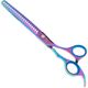Geib Silver Rainbow Kiss Chunker 7.5" - High-Quality Grooming Shears with Rainbow Finish, 21 Teeth