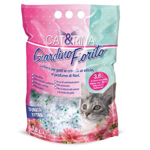 Cat&Rina Giardino Fiorito - silikonowy żwirek dla kotów, o zapachu kwiatowym 