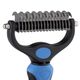 Biglo Large Undercoat Rake Blue - Double-Sided Hook Trimmer for Dogs & Cats, Blue