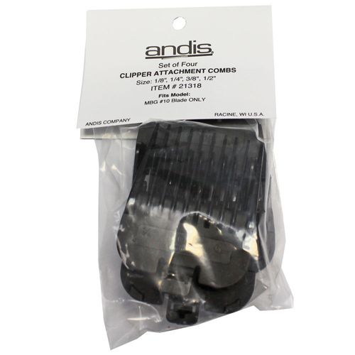 Andis Set of 4 Plastic Attachment Combs For Snap on Blades no. 10