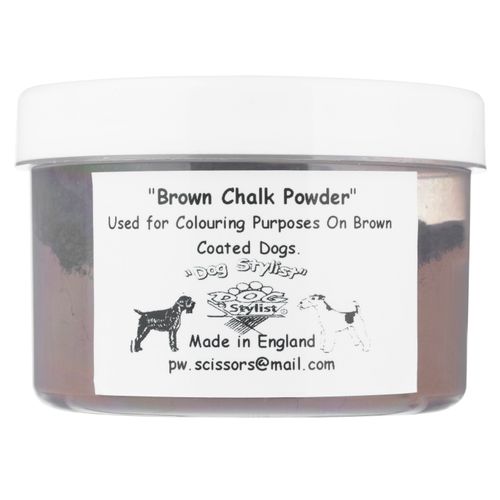 P&W Dog Stylist Brown Chalk Powder 150g - brązowa kreda koloryzująca do sierści, made in UK