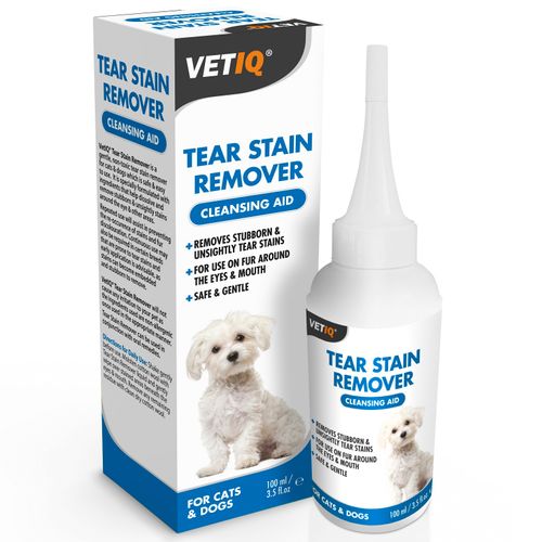 VetiQ Tear Stain Remover 100ml - preparat do usuwania plam, przebarwień i zacieków wokół oczu i ust, dla psów i kotów