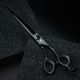 Jargem Black Skull Scissors 7" - Coated Straight Grooming Shears