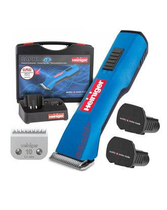 Heiniger Saphir - profesjonalna, bezprzewodowa maszynka do strzyżenia z ostrzem nr 10 - Dwa akumulatory