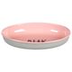 Flamingo Nell Oval Light Grey & Pink Bowl 275ml - stalowa miska dla kota, owalna, z napisem "MEOW"