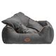 Biglo Velur Love Lux Dark Grey - Velour Bed For Dogs & Cats, With Decorative Trim