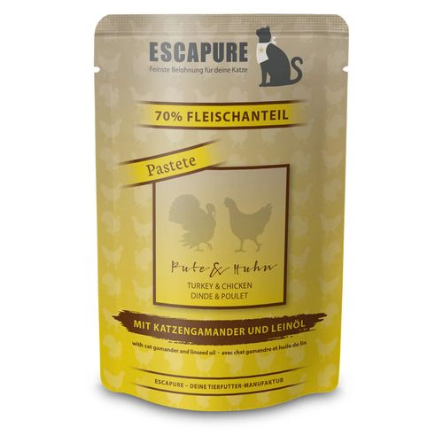 Escapure Pute und Huhn mit Leinol 100g - mokra karma dla kota, indyk z kurczakiem i olejem lnianym