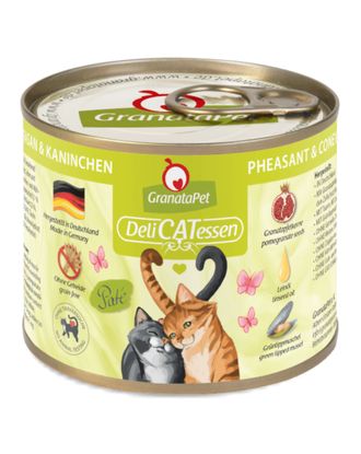 GranataPet DeliCatessen Pheasant & Coney - bezzbożowa mokra karma dla kota, bażant z królikiem - 200g