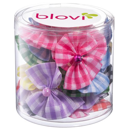 Blovi Bows Chequered 25szt. - kokardki w kratkę dla psa, z koralikiem, na gumce
