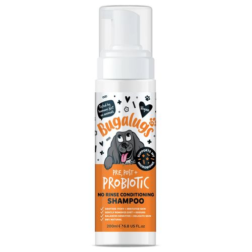 Bugalugs Pre, Post + Probiotic No Rinse Conditioning Shampoo for Dogs 200ml - probiotyczny szampon dla psa bez spłukiwania