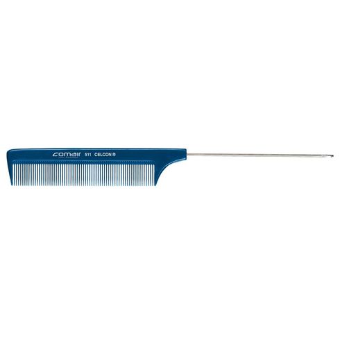 Comair Blue Profi Line 511 Comb 20,5cm - antystatyczny grzebień z metalowym szpikulcem, drobne zęby