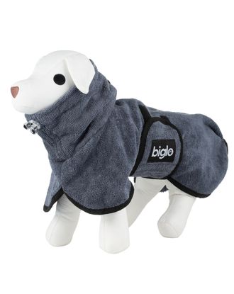 Biglo Microfibre Pet Bathrobe - szlafrok dla psa, z ultrachłonnej mikrofibry, szary