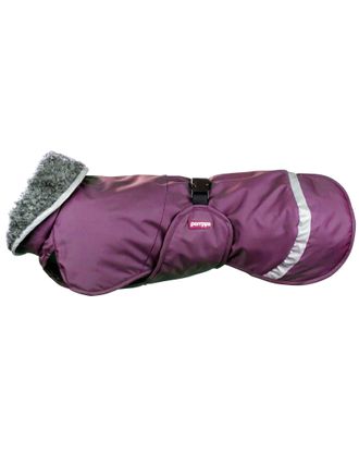 Perus Pomppa for Harness Plum - kurtka zimowa dla psa, z otworem na szelki, śliwkowa