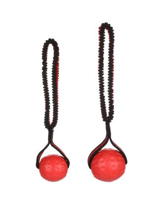 Flamingo Expanda Ball - gumowa piłka z elastycznym uchwytem, czarno-czerwona