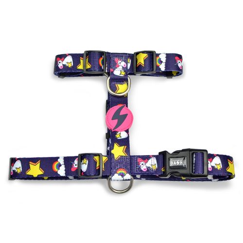 Dashi Unicorn Back Harness - regulowane szelki guard dla psa, wzór jednorożce