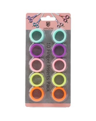 Jargem Finger Inserts 10szt. - wymienne ringi do nożyczek, mix kolorów, zestaw