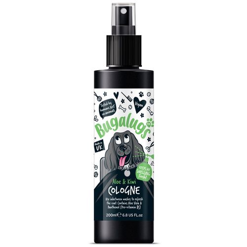 Bugalugs Aloe & Kiwi Cologne - perfumowany spray odświeżający dla psa, o owocowym zapachu