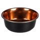 Flamingo Ezra Round Black & Copper - stalowa miska dla psa i kota, czarno - miedziana