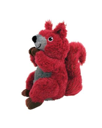 KONG Shakers Passports Red Squirrel M 20cm - pluszowa czerwona wiewiórka, przytulanka dla psa z grzechotką i piszczałką