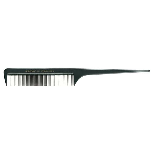 Comair Carbon Profi Line 501 Comb 20,5cm - profesjonalny grzebień z włókna węglowego, ze szpikulcem, drobne zęby