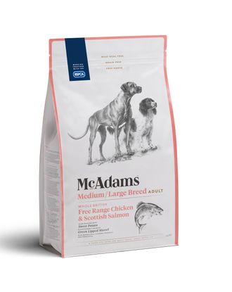 McAdams Medium/Large Breed Free Range Chicken & Salmon - wypiekana karma dla średniego i dużego psa, kurczak z wolnego wybiegu i łosoś