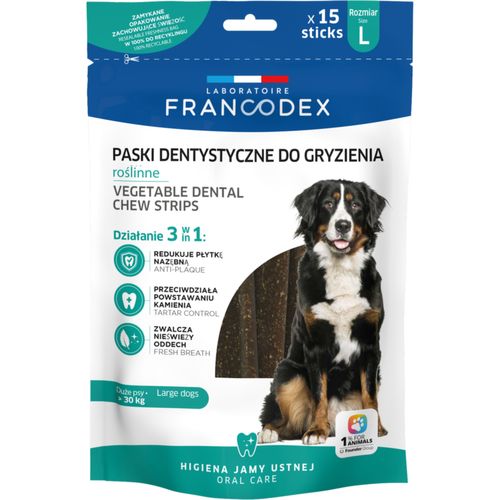 Francodex Dental Chews L 15szt. - przysmaki dentystyczne dla dużych psów, usuwające kamień i brzydki zapach z pyska