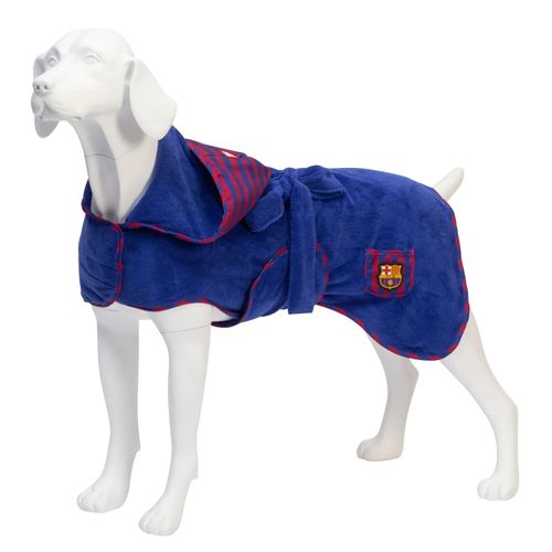 Max&Molly FC Barcelona Dog Bathrobe - szlafrok dla psa, miękki i chłonny, z motywem klubu piłkarskiego