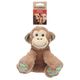Flamingo Drala Sitting Monkey Brown 19cm - pluszowa małpka dla psa, z piszczałką, brązowa