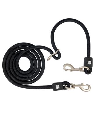 Max&Molly Rope Leash Matrix 2.0 200cm Black - przepinana smycz linowa dla psa, czarna