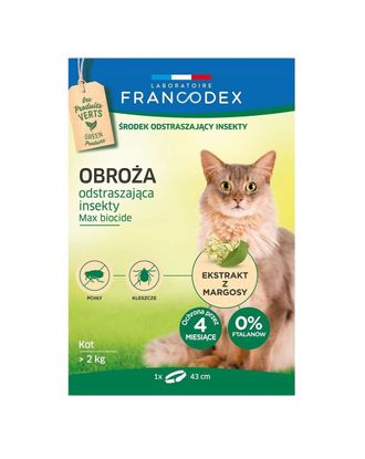 Francodex Repellent Collar - obroża przeciw insektom dla kotów powyżej 2kg (43cm)