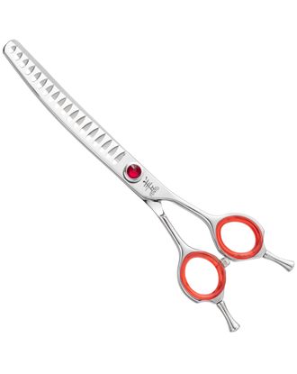 Yento Prime Chunker 6,5" - degażówki groomerskie gięte, z japońskiej stali nierdzewnej, 18 ząbków