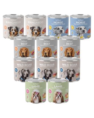 Lovi Food 12x 800g Bundle - Wet Food for Adult Dogs, Grainf-Free, Set of 5 Flavors