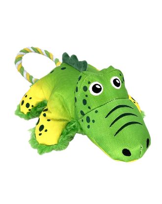 KONG Cozie Tuggz Alligator M/L - pluszowy krokodyl z liną, zabawka dla psa z piszczałką