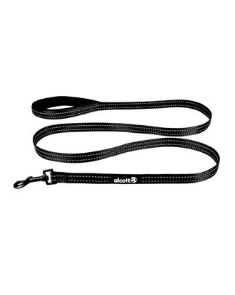 Alcott Adventure Leash 180cm Black - odblaskowa smycz taśmowa dla psa, czarna
